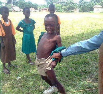 A child been punished for going to school late