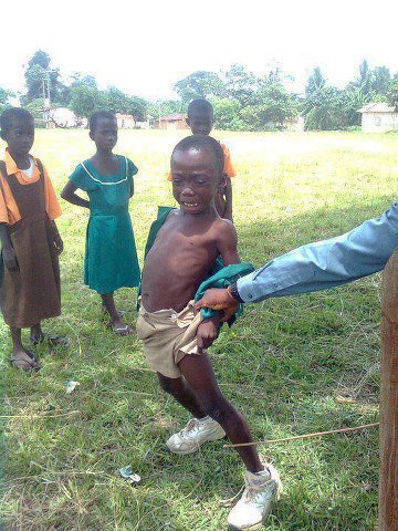 A child been punished for going to school late