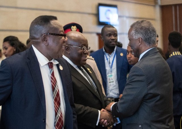 President Nana Addo with former South African president Thabo Mbeki