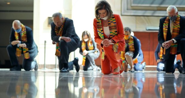 Democrats kneel in moment of silence for George Floyd