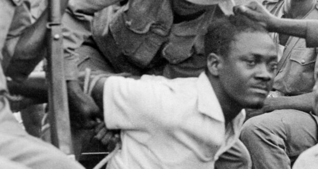 Congolese politician Patrice Lumumba after he was captured by soldiers under the command of Joseph Mobutu in 1960