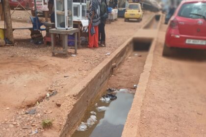 A choked drainage system in Oyibi