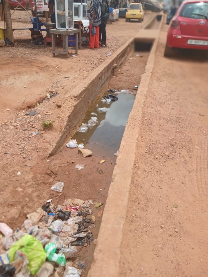 A choked drainage system in Oyibi